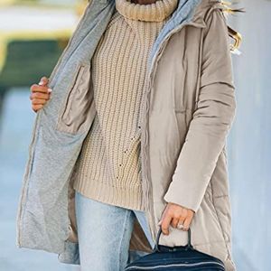 Womens Warm Puffer Down Jacket Hooded Winter Lightweight Mid Quilted Coat